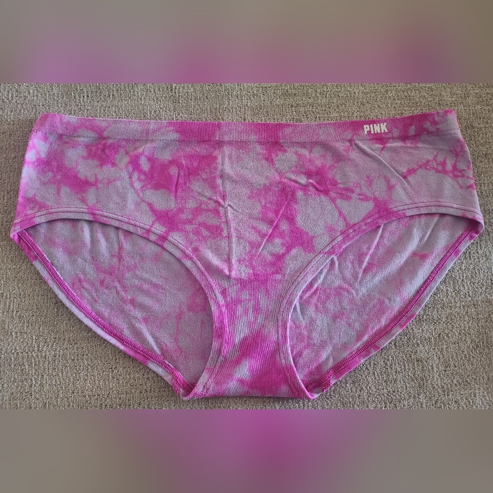 3/$10 NWT Victoria's Secret PINK Lavendar/Pink Tye Dye Hipster Panty sz M